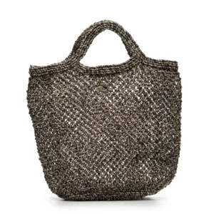 Natural woven seagrass tote bag with sturdy handles
