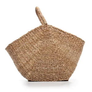 Natural woven seagrass basket with rope handle