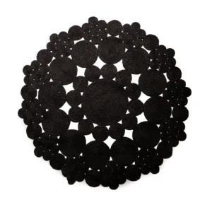 Abstract black spherical cluster with textured surface design